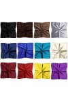 Lot de 12 foulards carrés en satin pour femme Motifs variés, Set Zc, Taille Unique