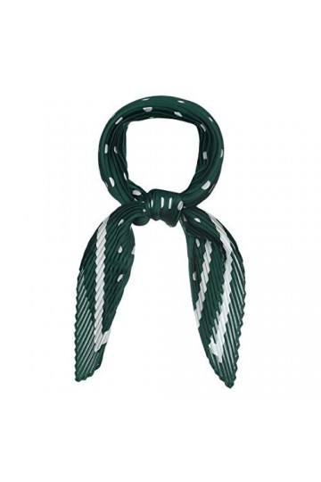 sourcing map 50 S Foulard Col Plissé pour Femmes Losange Mouchoir Pois Bandana Cheveux Enroule Bandeaux Vert foncé 102x45cm /