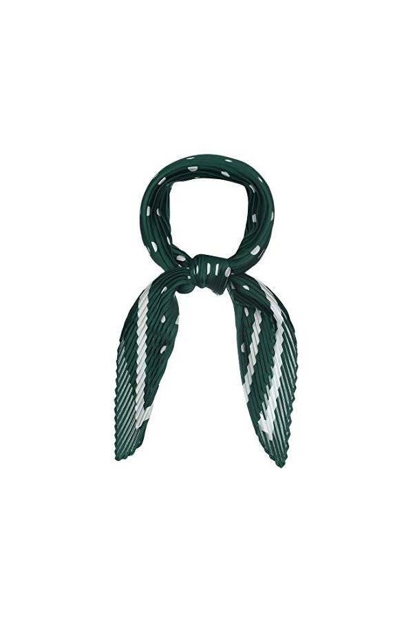 sourcing map 50 S Foulard Col Plissé pour Femmes Losange Mouchoir Pois Bandana Cheveux Enroule Bandeaux Vert foncé 102x45cm /