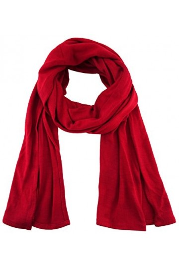 TigerTie - Écharpe unie - Dimensions : 180 x 30 cm - 100 % viscose - Rouge - Taille Unique