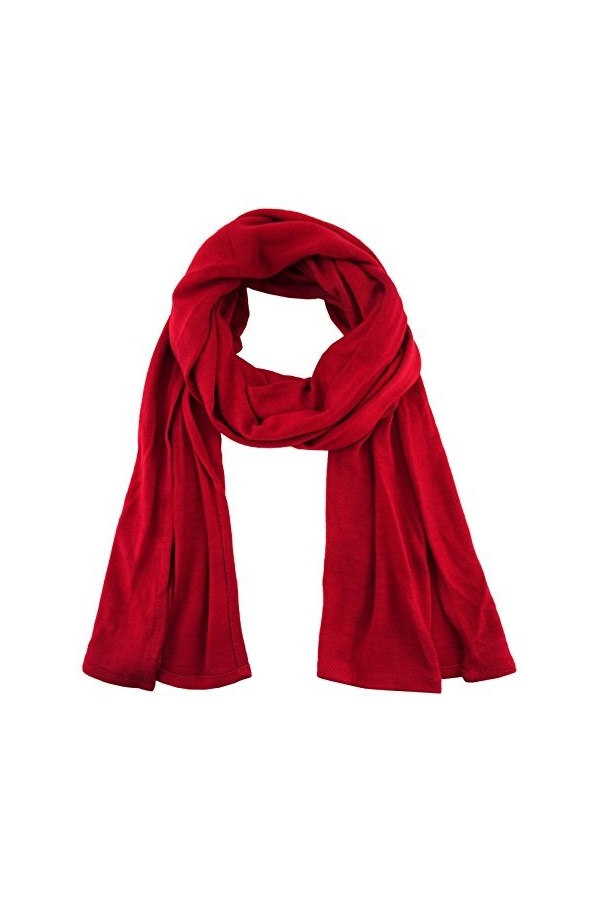 TigerTie - Écharpe unie - Dimensions : 180 x 30 cm - 100 % viscose - Rouge - Taille Unique