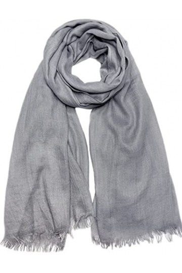 Écharpe dété légère pour femme en lin - 190 x 109 cm - Gris