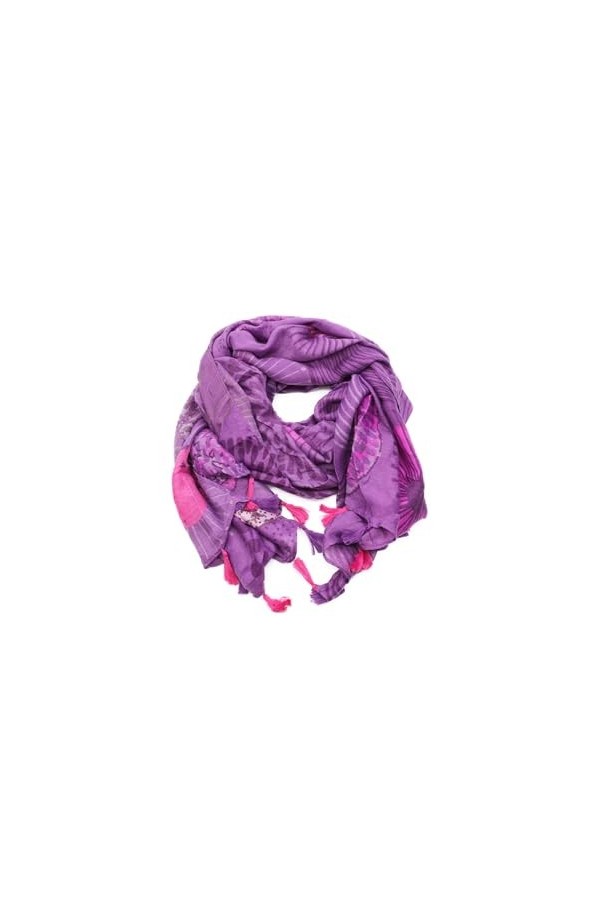 QUEEN HELENA Écharpe chaude légère colorée foulard fantaisie Causal femme SC22-8, aubergine, Taille unique