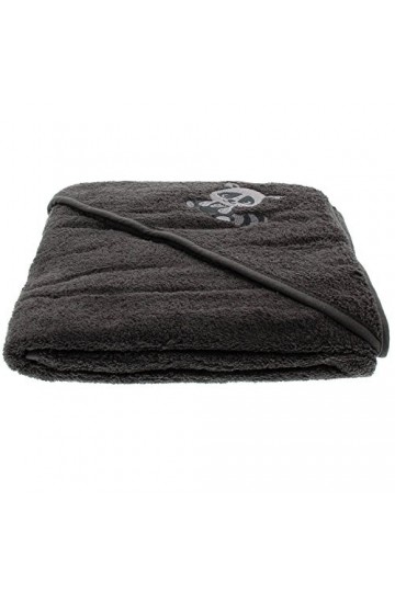 Pippi Hooded Towel W.Embroidery Echarpe, Gris, Unique Taille Fabricant:8383 cm Mixte