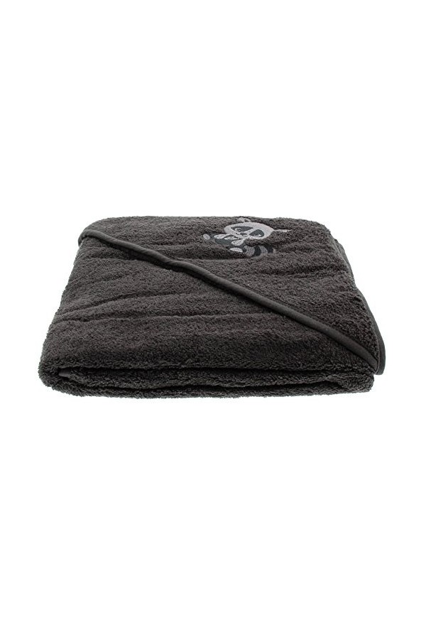 Pippi Hooded Towel W.Embroidery Echarpe, Gris, Unique Taille Fabricant:8383 cm Mixte