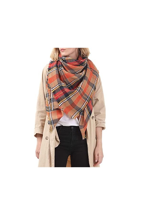 Zando Écharpe en cachemire pour femme - Élégant en laine douce - Chaud - Moderne - Surdimensionné, Rose A04, taille unique