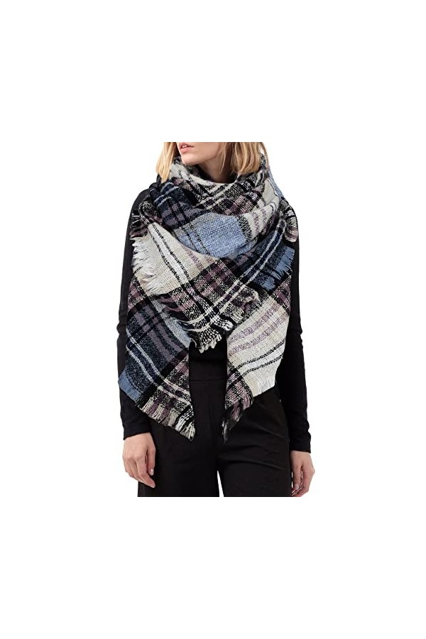 Zando Écharpe en cachemire pour femme - Élégant en laine douce - Chaud - Moderne - Surdimensionné, Rose A04, taille unique