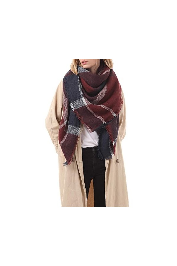 Zando Écharpe en cachemire pour femme - Élégant en laine douce - Chaud - Moderne - Surdimensionné, Rose A04, taille unique