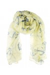 Glamour Girlz Écharpe tendance pour femme Motif ancre marin maritime - Jaune - Taille unique