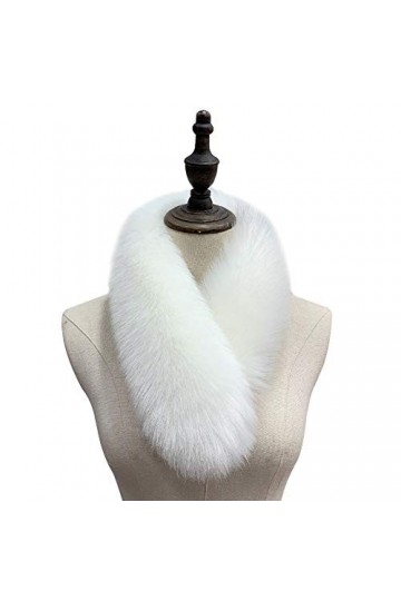 MoreChioce Echarpe de Fourrure Faux,Mode 70cm Femme Écharpe Chaude Foulard Fourrure Synthétique Hiver Col Amovible Châle Moel