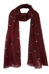 GFM® Écharpe imprimée abeilles, BE-18-BrgLL-Bordeaux, L