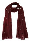 GFM® Écharpe imprimée abeilles, BE-18-BrgLL-Bordeaux, L