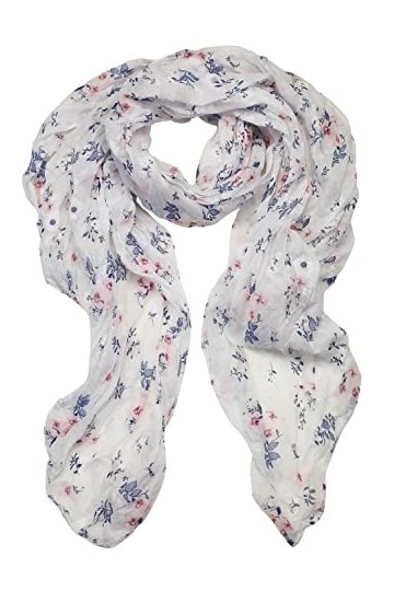 collezione alessandro Fleurs Écharpe, Blanc, Taille Unique Femme