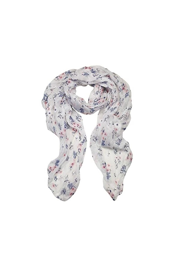 collezione alessandro Fleurs Écharpe, Blanc, Taille Unique Femme