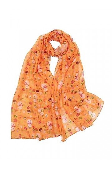 Claudia & Jason® Écharpe avec motif bonhomme de neige pour femme, moutarde, Taille Unique