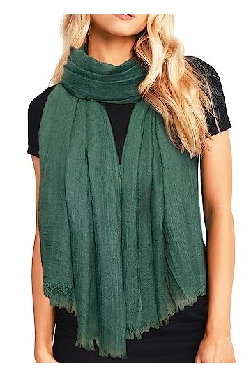 Écharpe légère en gaze longue pour femme, châle dété en lin uni 190 x 109 cm, fuchsia, taille unique