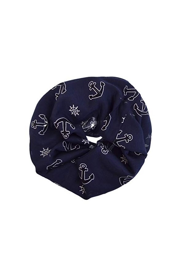 DS-70 Écharpe tour de cou avec motif ancre marine - Rouge - Taille Unique