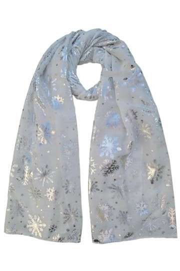 GFM® Foulard imprimé flocons de neige de Noël SNFLK-N , SNFLK-656-SFD-CreamWhite, L