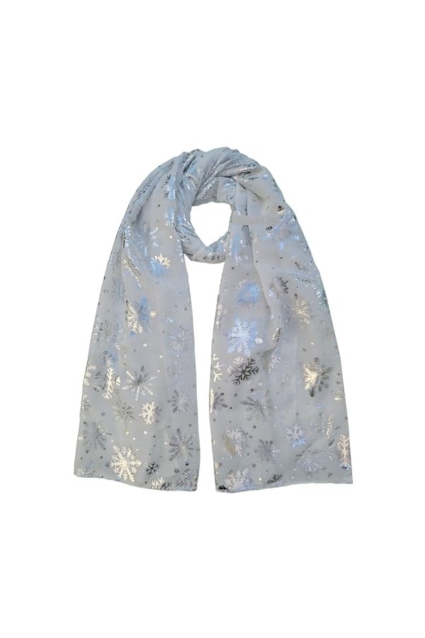 GFM® Foulard imprimé flocons de neige de Noël SNFLK-N , SNFLK-656-SFD-CreamWhite, L