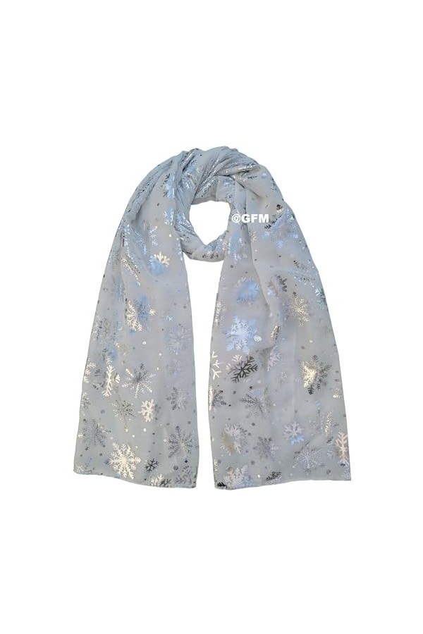 GFM® Foulard imprimé flocons de neige de Noël SNFLK-N , SNFLK-656-SFD-CreamWhite, L