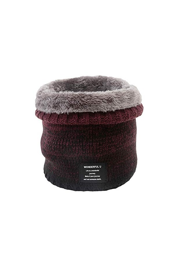 Asudaro Écharpe Plus Chaude pour Femmes et Hommes Hiver Double Couche Laine en Peluche Lettre Unisexe tricotée écharpe Tubula