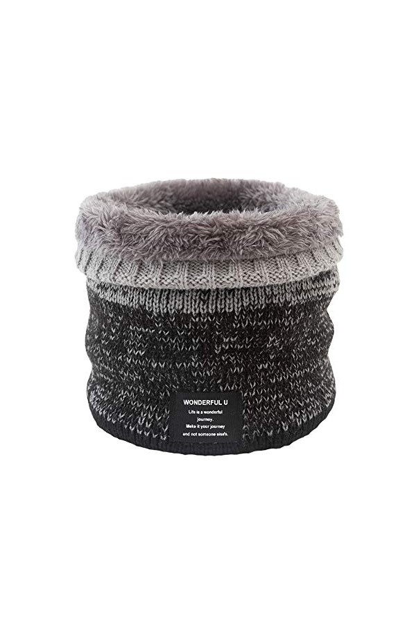 Asudaro Écharpe Plus Chaude pour Femmes et Hommes Hiver Double Couche Laine en Peluche Lettre Unisexe tricotée écharpe Tubula