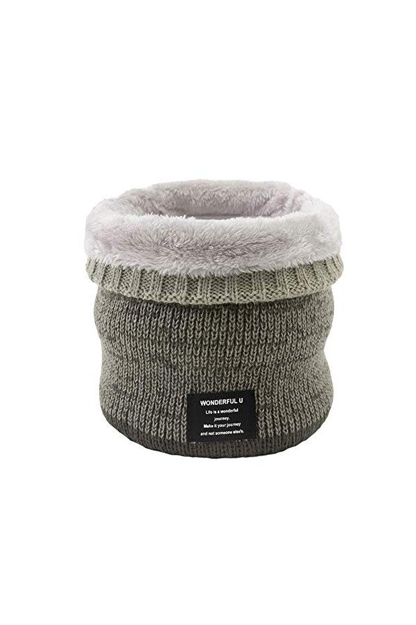 Asudaro Écharpe Plus Chaude pour Femmes et Hommes Hiver Double Couche Laine en Peluche Lettre Unisexe tricotée écharpe Tubula