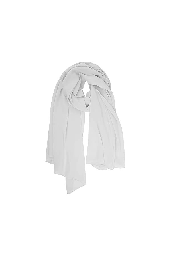 Love My Fashions® Écharpe en mousseline de soie pour femme – Châle uni et soyeux pour femme – Châle léger doux tendance à lon