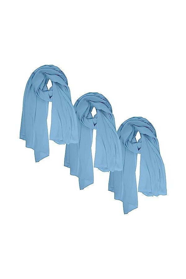 Love My Fashions® Écharpe en mousseline de soie pour femme – Châle uni et soyeux pour femme – Châle léger doux tendance à lon