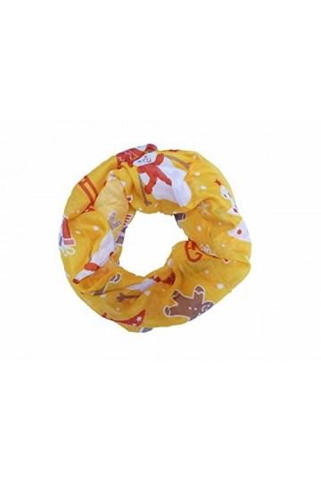 Claudia & Jason® Écharpe avec motif sapin de Noël et bonhomme de neige, moutarde, Taille Unique