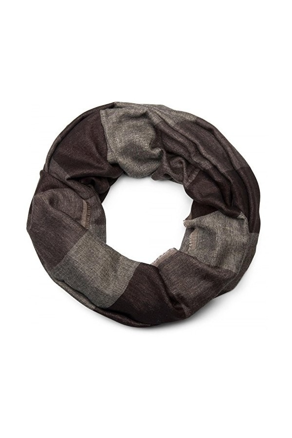 styleBREAKER écharpe tubulaire élégante rayée avec motifs paisleys, optique double-face, unisexe 01018093, couleur:Gris-marro