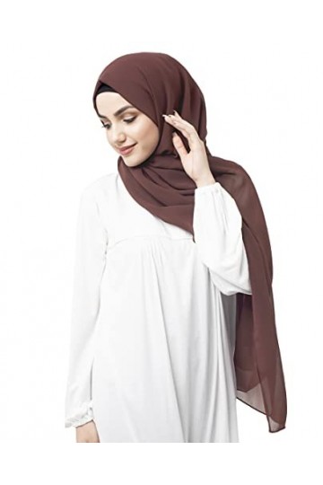 InEssence© Écharpe transparente en georgette pour femme Taille L, Tulle violet., M