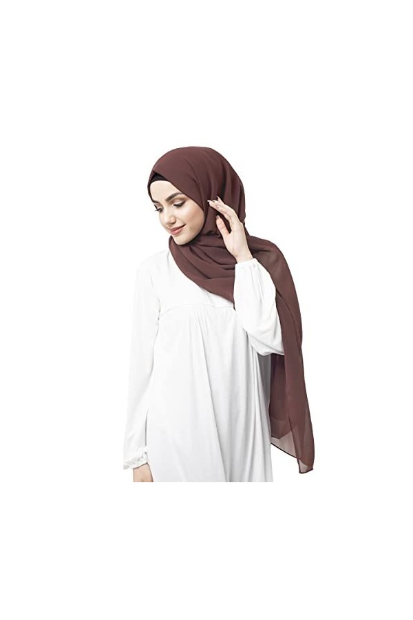 InEssence© Écharpe transparente en georgette pour femme Taille L, Tulle violet., M