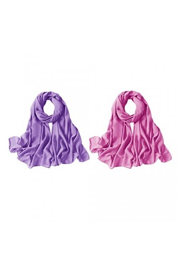 NICEYEA Lot de 2 écharpes en mousseline de soie douce pour femme, couleur unie, col long, turban pour mariage, fête, soirée, 