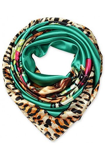 corciova Fashion Big soie comme Satin Femme Cheveux écharpe coiffe couvre-chefs 88,9&nbsp;x 88,9&nbsp;cm Accessoire - vert - Taille Uni