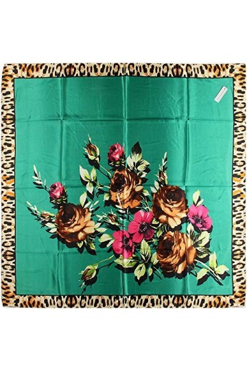 corciova Fashion Big soie comme Satin Femme Cheveux écharpe coiffe couvre-chefs 88,9&nbsp;x 88,9&nbsp;cm Accessoire - vert - Taille Uni