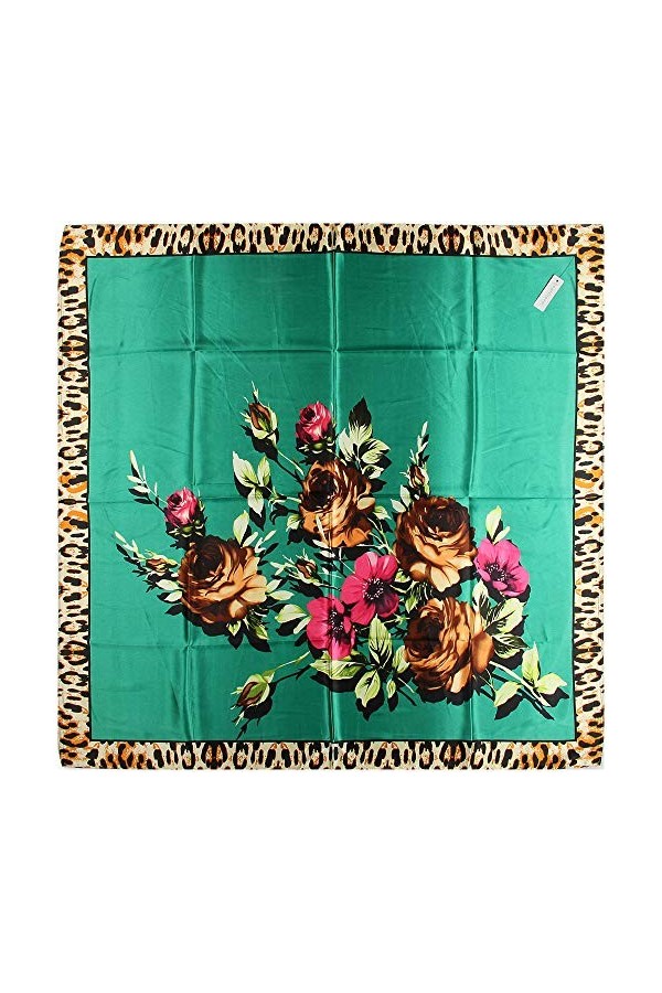 corciova Fashion Big soie comme Satin Femme Cheveux écharpe coiffe couvre-chefs 88,9&nbsp;x 88,9&nbsp;cm Accessoire - vert - Taille Uni