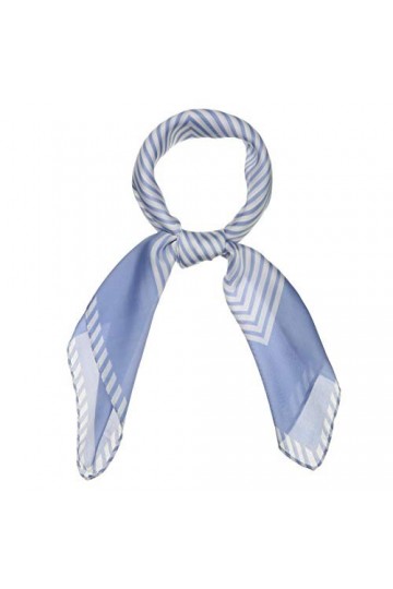 Sourcing map 70 cm Femmes Rayures Imprimer Carré Écharpe Kerchief Col Écharpe Serre-tête - Bleu - 27.5W x 27.5L