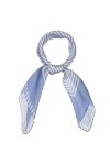 Sourcing map 70 cm Femmes Rayures Imprimer Carré Écharpe Kerchief Col Écharpe Serre-tête - Bleu - 27.5W x 27.5L