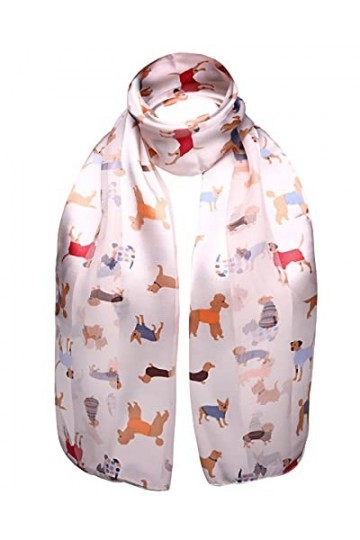 BasicSense Foulard pour femme en satin léger et soyeux à rayures, Multicolore ivoire, taille unique