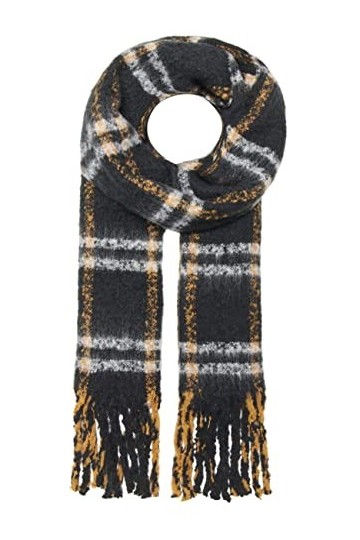 ONLY Onlvivian Life Scarf Acc Écharpe, Buckthorn Brown/Checks : Check, Taille Unique Femme