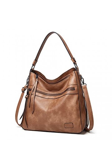 FANDARE Rétro Sacs à Main Portés Sacs Cabas Dépaule Femme Sacoche Bandoulieres Portés Epaule Cuir PU Imperméable pour Ordina