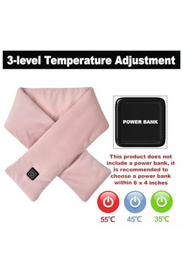 Runmeihe Écharpe chauffante pour homme et femme - Écharpe chauffante douce avec 3 niveaux de chauffage - Chauffage rapide USB