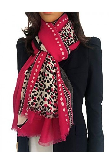 The Accessory Co Grande écharpe en peau de serpent pour femme Imprimé léopard Écharpes légères Jaune moutarde Orange Rouge Bl