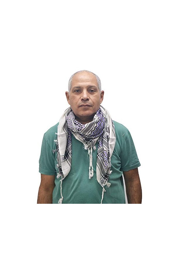 Horus Artesanía de Egipto Foulard palestinien shemagh keffiyeh Hatta arabe Wrap Écharpe unisexe 100% coton. - Noir - Taille U