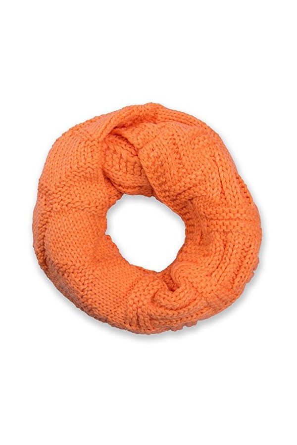 styleBREAKER écharpe loop tricotée avec motif grille et strie, mailles fines unies, écharpe dhiver, unisexe 01018155, couleu