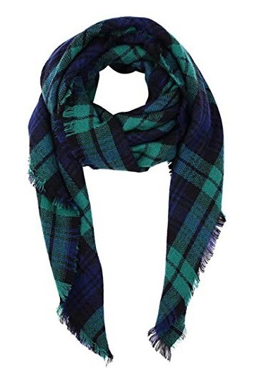 Boolavard Écharpe Plaid Cachemire Feel Classic Soft Hiver Luxueux Pour Hommes Femmes Vert 