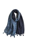 Ecroon C5JG Écharpe vintage en acrylique bleu marine
