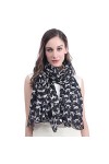 Lina & Lily Écharpe Foulard imprimé Chat Noir 