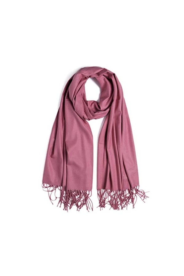 GFM Écharpe bicolore toucher cachemire pour automne et hiver S1-rose corail - FS-H-1601-CorGlb 